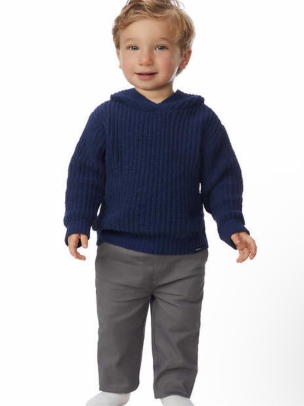 DKNY Chenille Hooded Sweater and Gray Pants - 2 Piece Set